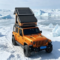 Tente de toit de voiture en aluminium à coque rigide avec isolation thermique en tissu polyester 320 g/m², 4x4 tout-terrain, avec panneau solaire LED en option