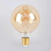 Expédition immédiate, ampoule LED à filament décorative géante Edison E27 E14 2200K 5W dimmable, A60 G95 G125 Ra>90, certifiée CE, garantie de 2 ans