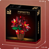 MJI 13124 Poinsettia Blocs de construction créatifs en forme de fleurs, en plastique, à assembler, jouets éducatifs DIY pour enfants