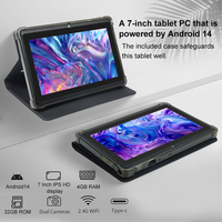Tablette éducative pour enfants HD 7 pouces Android 14 WiFi Gaming 2 Go de RAM 16 Go de ROM