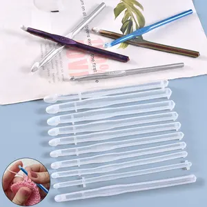 Ensemble de moules en résine faits à la main pour le crochet, 10 pièces, crochet en silicone pour outils de tricot, bricolage - Product Image 1