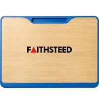 Plateau d'accessoires de bureau en bois léger avec bord bleu et fente porte-stylo pour l'étude des étudiants et l'utilisation en classe