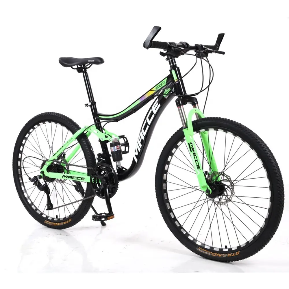 MACCE-Bicicleta de Montaña de doble suspensión de acero al carbono, bici Cruiser 29er, piezas Shimano, ruedas de Bicicleta de montaña