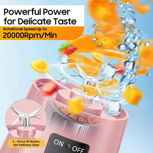 Blender portable à piles, lames en acier inoxydable, rechargeable par USB, capacité <span class=keywords><strong>de</strong></span> 380 ml, utilisation en extérieur, mini-blender pour smoothies - Product Image 3