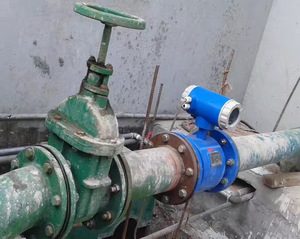 Débitmètre magnétique, transmetteur de débit électromagnétique à montage sur bride, débitmètre de liquide industriel pour l'eau des conduites - Product Image 2