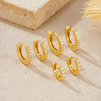 FUAMAY 2025 Bijoux minimalistes Argent 925 Zircon multi-tailles Boucles d'oreilles créoles pour femmes Port quotidien