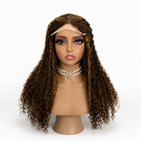 Perruques Pixie Curly avec fermeture en dentelle 5*5, 100% cheveux humains, sans colle, sans perte de cheveux, densité 250%, couleur Piano P # 4/27 1B SDD Double Drawn Kinky Curly