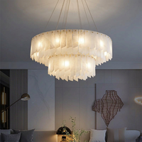 Luminaire suspendu rond de style nordique pour la décoration de la maison, salon, îlot de cuisine, lampe de chevet en marbre d'alabastro blanc LED