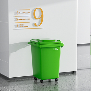 30 lít nhà máy thấp giá ngoài trời Nhựa thùng rác bin PP lưu trữ xô với bánh xe cho tái chế công cộng sử dụng - Product Image 4