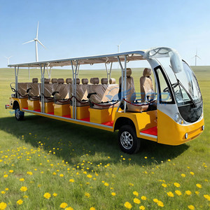 Mini-bus électrique touristique jaune 23 places, idéal pour les usines et aéroports – Véhicule de tourisme panoramique très demandé - Product Image 1