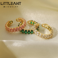2023 nouvelle mode polyvalent anneaux 18k plaqué or cuivre incrusté Zircon ovale ouverture réglable anneau pour les femmes
