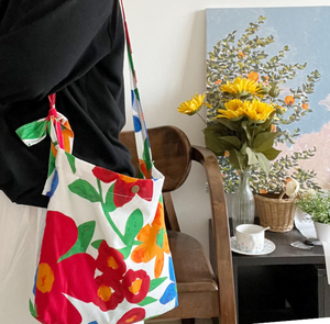 Bolsa de lona de algodón diagonal informal, reutilizable, duradera, con impresión personalizada, para compras y viajes. - Product Image 2