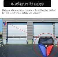Lampu Alarm tenaga surya, lampu peringatan tenaga surya dengan sirene Sensor gerak 90DB peringatan suara Alarm IP65 rumah pagar halaman pertanian garasi luar ruangan