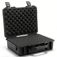 Boîte à outils portable en plastique noir PP IP67 étanche et antichoc avec mousse découpable, personnalisable OEM