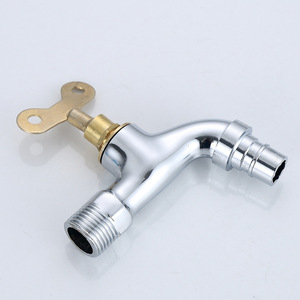 Mevalon Wall Mounted Bibcock Brass Valve Chrome Plated Single <b>Handle</b> Outdoor Sink Faucet - Product Image 3