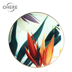 Service de table en porcelaine fine classique à feuilles vertes personnalisé, vaisselle, <span class=keywords><strong>La</strong></span> Vaisselle De Plato Vajilla Utensilios pour mariages et événements - Product Image 3