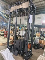 Équipement de gymnastique multifonctionnel de croisement de câble de machine de rangée haute et basse comprenant le support de squat de puissance pour l'entraînement de gymnastique