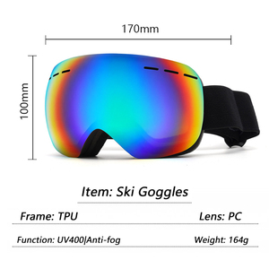 Outdoor Large Spherical Ski <strong>Glasses</strong> Double Anti-Fog Large <strong>Field</strong> UV400 Goggles for Men and Women Sports Ski Goggles Equipment - Product Image 2