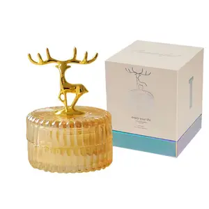 Hot selling Valentine's Day gift handcrafted small antler handle cover aromatherapy candle