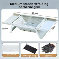 Barbecue portable pliable en acier inoxydable pour charbon de bois, idéal pour le camping et l'extérieur, en promotion