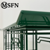Table console en métal ajouré de style chinois classique moderne, finition patine verte, design original MSFN, pour villa et hôtel