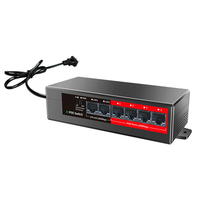 Switch PoE Inteligente de 4 Puertos 10/100Mbps IEEE 802.3af/at 52W con 2 Puertos Uplink para Cámaras IP CCTV, Plug and Play