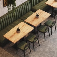 Ensemble de mobilier de restaurant commercial de luxe en bois modulaire OEM ODM : banquette, fauteuil, table et chaises pour salle à manger