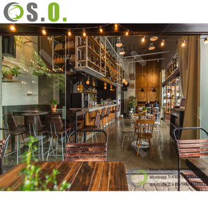 Hot Popular Cafe Store Fixtures Trendy Wooden Cafe Shop Furniture Design Modern Coffee Shop Décoration à vendre - Product Image 4