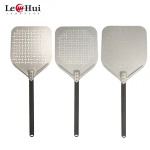 Rechteckige perforierte Pizza Peel Aluminium Metall Pizza Drehen Peel Falten verstellbare Pizza Peel Transfer Schaufel Paddel