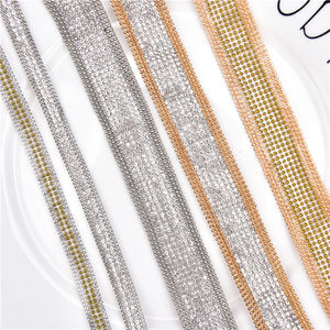 Cinta termoadhesiva de pedrería y cadena de cuentas de cristal termofijable al por mayor para vestidos de novia, <span class=keywords><strong>ropa</strong></span>, cinturones, pantalones, zapatos y adornos para bailes - Product Image 2