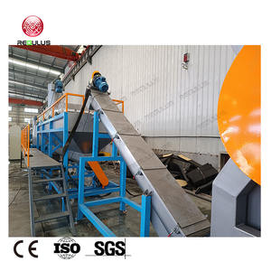 Produits en plastique PP sac T-shirt en plastique HDPE recyclage convoyeur à bande automatique alimentation concassage lavage asséchage ligne de la machine - Product Image 3