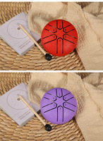 3-inch Mini Six-Tone Ethereal Pocket-Sized Percussion Drum Made of Carbon Steel Heavy Duty & Water-Resistant Handmade