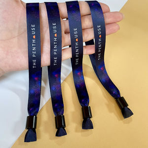 <span class=keywords><strong>Pulseras</strong></span> Tejidas RPET Personalizadas para Festivales, <span class=keywords><strong>Pulseras</strong></span> de Tela Tejida a Mano con Cierre de Poliéster para Eventos y Festivales - Product Image 4