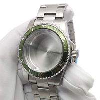 Boîtier de montre en acier inoxydable vert de 38 mm pour montre de plongée, lunette étanche compatible avec le mouvement NH35/36, accessoires de montre de plongée