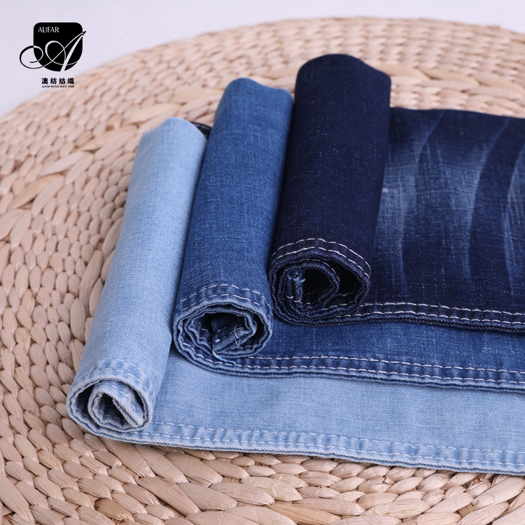 Дешевые полиэфирные рулоны синие джинсы selvage джинсовая ткань для женщин garments3533B436 #