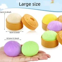 Pelotas Antiestrés de Dumplings Coloridos, Juguetes Sensoriales Fidget, Simulación de Comida, Pelotas Blanditas de Panecillo con Vaporera, Regalos de Bolas de Masa para Apretar