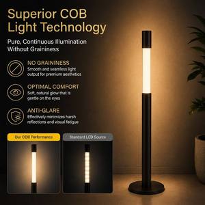 Lampe sur pied LED moderne <span class=keywords><strong>et</strong></span> créative de 1400 mm de hauteur avec variateur de lumière CCT, design tube rond doré, idéale pour bureau <span class=keywords><strong>et</strong></span> salle de travail - Product Image 4