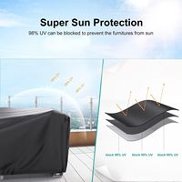 Housse de protection robuste pour mobilier de patio en forme de L de 108 pouces, en tissu Oxford 600D, imperméable, anti-UV, coupe-vent, pour canapé de jardin extérieur