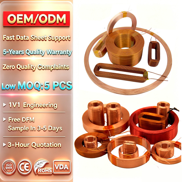 Low Profile Design High Efficiency Flat Wire Inductor for High-power Inverters/EV Charging Piles High Current High Heat