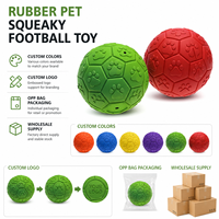 Ballon de football en caoutchouc épais pour chien, jouet sonore pour chien avec couineur, idéal pour les chiens de petite et moyenne taille, pour la dentition et le jeu, fabriqué par un fabricant OEM.