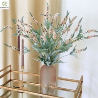 Vente en gros de fleurs artificielles de sauge Salvia en soie floquée de lavande pour la décoration de fête d'hôtel et de maison de mariage