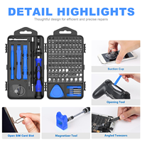 Kit de tournevis de précision en acier 122-en-1 avec 101 embouts magnétiques pour téléphone portable, smartphone, tablette et PC