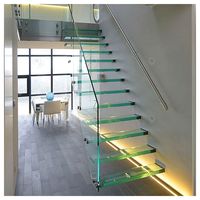 Escalier flottant intérieur Prima avec balustrade en verre trempé – Escalier suspendu moderne pour projets résidentiels