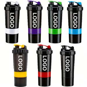 Botella Mezcladora de Proteínas Personalizada con Nuevo Diseño 2025 - Botella de Agua Deportiva y para Gimnasio Libre de BPA - Tapa con Compartimento de Almacenamiento y Vaso Mezclador (Venta al Por Mayor Disponible) - Product Image 1