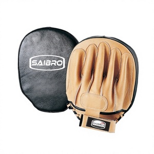 Saibro Leather Boxing <b>Focus</b> Mitts With Velcro Closure For Martial Arts Training Adults 14 Years Up - Product Image 2