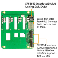 Chasis de módulo HDD de 4 bahías U.2 NVMe SAS SATA SFF8654 SFF8643 con placa posterior de intercambio en caliente de disco duro 3*5,25 "ranuras para unidad óptica jaula