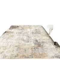 Tapis domestique moderne de luxe léger en polyester, fabriqué à la machine, antidérapant, résistant aux taches, à poils ras, pour salon et coin thé