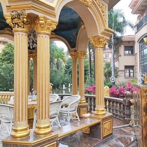 Columnas Circulares de Piedra Natural de Diseño Moderno Decorativo para Edificios de Estilo Occidental BLVE, Columnas Romanas de Mármol Pintadas en Dorado - Product Image 1