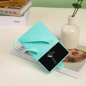 Mini cajón portátil con logotipo personalizado para almacenamiento de joyas, papel Kraft para anillo, pendientes, collar, pulsera, juegos con asa - Product Image 2