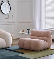 Moderner Minimalistischer Stoff-Faulenzerstuhl mit Hundemuster, Einzelsitz-Loungesessel mit Hochelastischem Schaumstoff